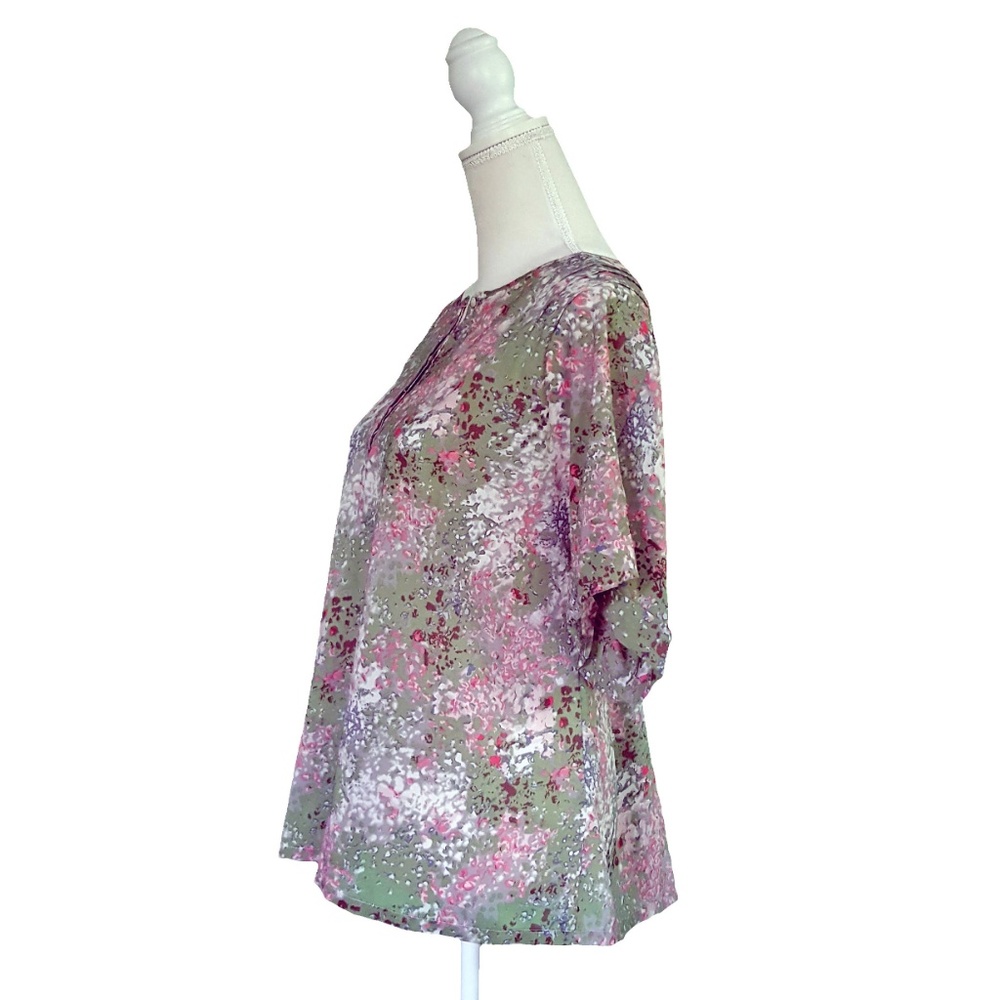 J. Crew Womens Floral Crepe De Chine Top Blouse L - Picture 8 of 8